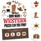Big Dot of Happiness Western Hoedown - Wild West Cowboy Party Scavenger Hunt - 1 Stand and 48 Game Pieces - Hide and Find Game